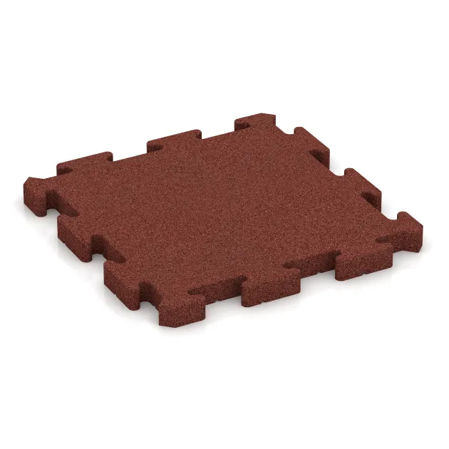 Športová gumová podlaha HD von WARCO im Farbdesign Cihlovo červená mit den Abmessungen 500 x 500 x 40 mm. Produktfoto von Artikel 4192 in der Aufsicht von schräg vorne.