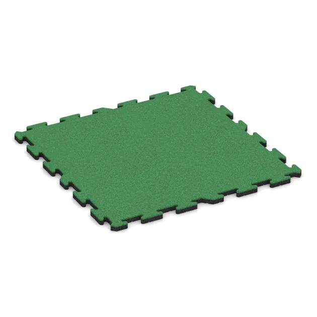 Fitness Ochranná Podložka von WARCO im Farbdesign Jarná zelená mit den Abmessungen 1000 x 1000 x 30 mm. Produktfoto von Artikel 6011 in der Aufsicht von schräg vorne.