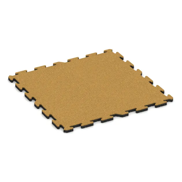 Fitness Ochranná Podložka von WARCO im Farbdesign Citrónová žltá mit den Abmessungen 1000 x 1000 x 30 mm. Produktfoto von Artikel 6012 in der Aufsicht von schräg vorne.