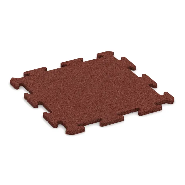 Fitness podložka 18 mm von WARCO im Farbdesign Cihlovo červená mit den Abmessungen 500 x 500 x 18 mm. Produktfoto von Artikel 0189 in der Aufsicht von schräg vorne.
