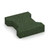 Gumová zámková dlažba von WARCO im Farbdesign Trávová zelená mit den Abmessungen 20 x 16,5 x 4,3 cm | 0,0278 m². Produktfoto von Artikel 3605 in der Aufsicht von schräg vorne.