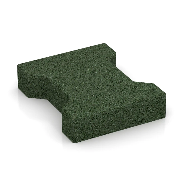 Gumová zámková dlažba von WARCO im Farbdesign Trávová zelená mit den Abmessungen 20 x 16,5 x 4,3 cm | 0,0278 m². Produktfoto von Artikel 3605 in der Aufsicht von schräg vorne.
