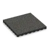 Bezpečnostná gumová dlaždica na detské ihrisko 4,5 cm - EN 1177 ≤ 135 cm von WARCO im Farbdesign Tmavý šedý granit mit den Abmessungen 500 x 500 x 45 mm. Produktfoto von Artikel 5542 in der Aufsicht von schräg vorne.