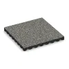 Bezpečnostná gumová dlaždica na detské ihrisko 4,5 cm - EN 1177 ≤ 135 cm von WARCO im Farbdesign Šedý granit mit den Abmessungen 500 x 500 x 45 mm. Produktfoto von Artikel 5543 in der Aufsicht von schräg vorne.