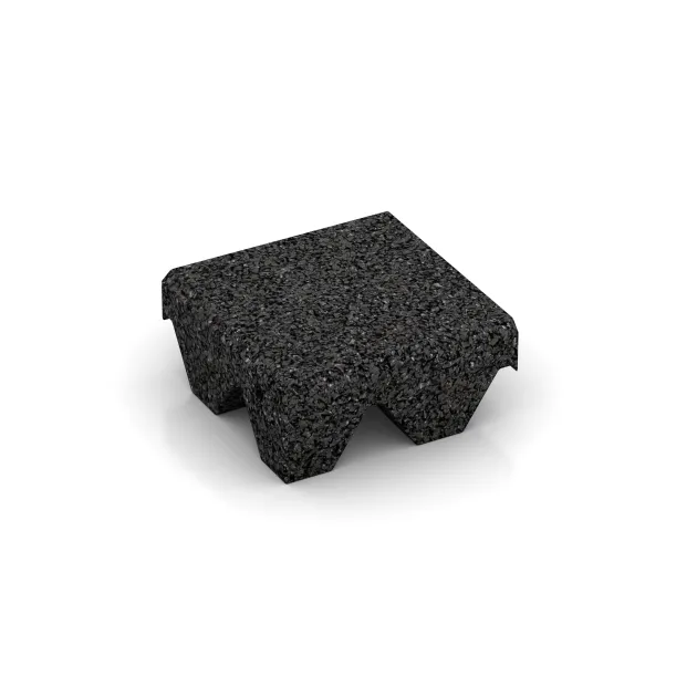 Material sample von WARCO im Farbdesign Antracit mit den Abmessungen ca. 100 x 100 x 50 mm. Produktfoto von Artikel 0509 in der Aufsicht von schräg vorne.