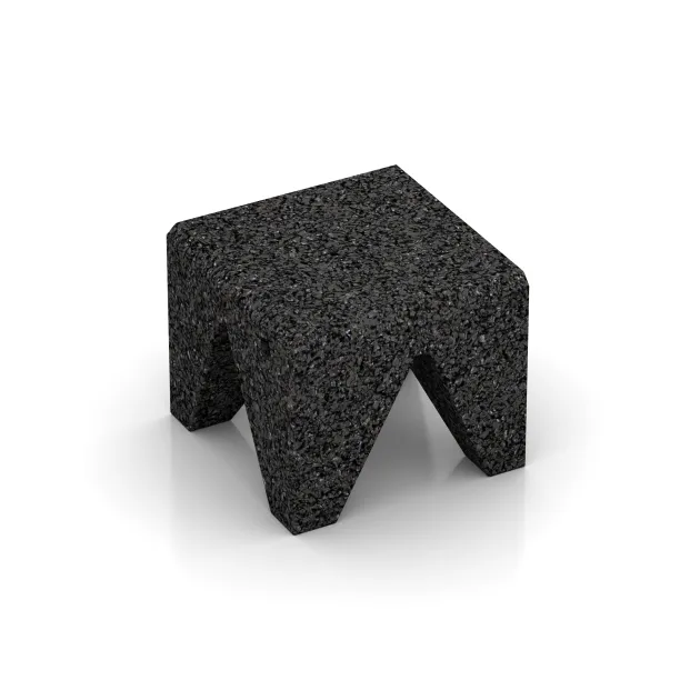Material sample von WARCO im Farbdesign Antracit mit den Abmessungen ca. 100 x 100 x 100 mm. Produktfoto von Artikel 0513 in der Aufsicht von schräg vorne.