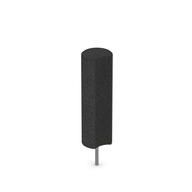 Gumová palisáda von WARCO im Farbdesign Antracit mit den Abmessungen ø 250 x 800 mm. Produktfoto von Artikel 2566 in der Aufsicht von schräg vorne.