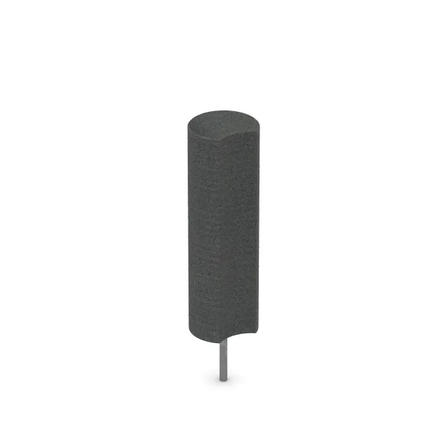 Rubber granulate palisade von WARCO im Farbdesign Šedý bridlica mit den Abmessungen ø 250 x 800 mm. Produktfoto von Artikel 2565 in der Aufsicht von schräg vorne.