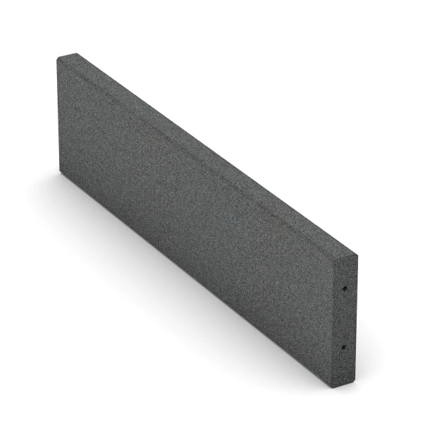 Gumový obrubník von WARCO im Farbdesign Bridlicová sivá mit den Abmessungen 100 x 5 x 25 cm. Produktfoto von Artikel 2595 in der Aufsicht von schräg vorne.