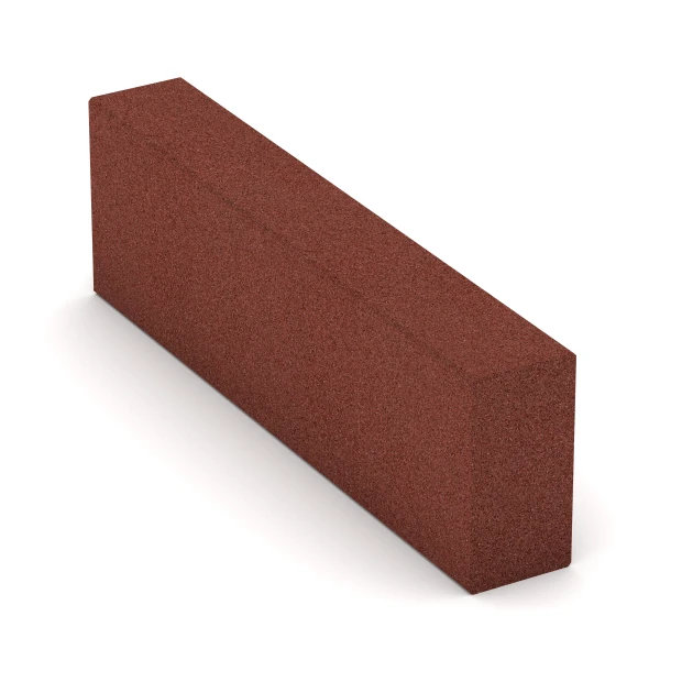 Schod z gumového granulátu von WARCO im Farbdesign Cihlová červená mit den Abmessungen 100 x 30 x 15 cm. Produktfoto von Artikel 7029 in der Aufsicht von schräg vorne.