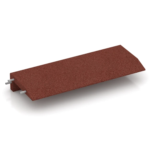 Kryt obrubníka z gumy von WARCO im Farbdesign Cihlová červená mit den Abmessungen 100 × 40 cm | 5/15 cm. Produktfoto von Artikel 2606 in der Aufsicht von schräg vorne.