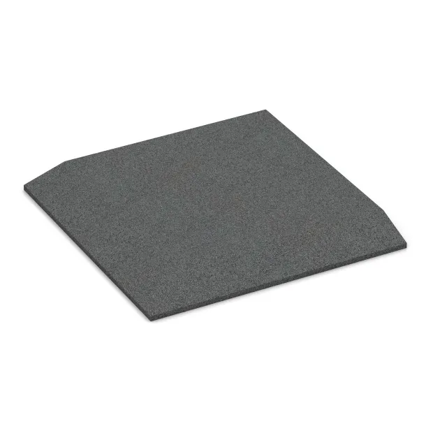 Corner tile (two chamfered sides) von WARCO im Farbdesign Šedý bridlica mit den Abmessungen 500 x 500 x 40 mm. Produktfoto von Artikel 0472 in der Aufsicht von schräg vorne.