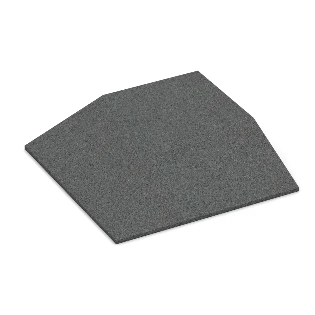 Corner tile (two chamfered sides) von WARCO im Farbdesign Šedý bridlica mit den Abmessungen 500 x 500 x 100 mm. Produktfoto von Artikel 0502 in der Aufsicht von schräg vorne.