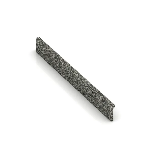 Wall protection - skirting board von WARCO im Farbdesign Šedý granit mit den Abmessungen 750 x 80 x 20 mm. Produktfoto von Artikel 2257 in der Aufsicht von schräg vorne.