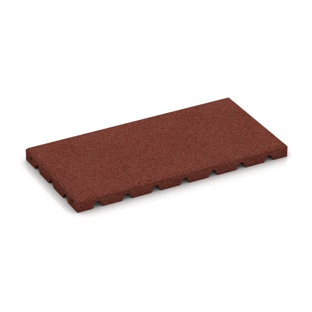 Half tile von WARCO im Farbdesign Cihlovo červená mit den Abmessungen 500 x 250 x 30 mm. Produktfoto von Artikel 0378 in der Aufsicht von schräg vorne.