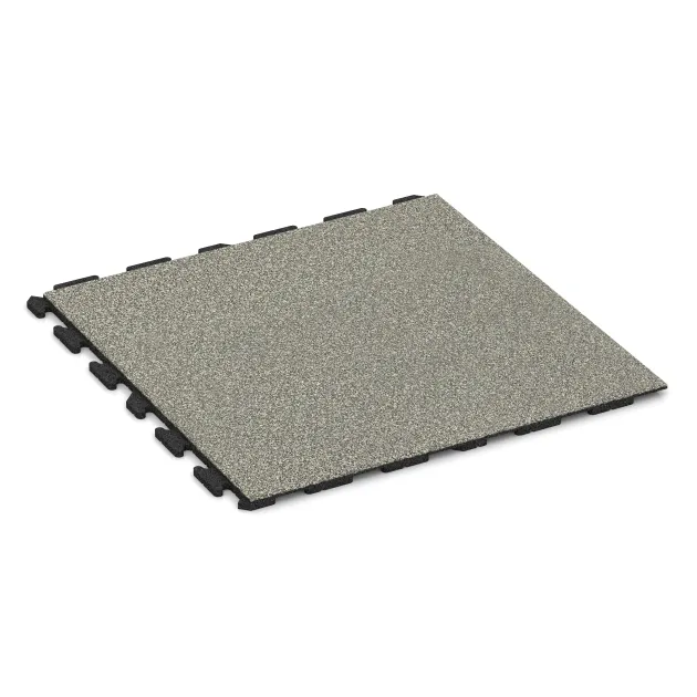 Playground flooring von WARCO im Farbdesign Svetlý granit mit den Abmessungen 1000 x 1000 x 30 mm. Produktfoto von Artikel 1572 in der Aufsicht von schräg vorne.