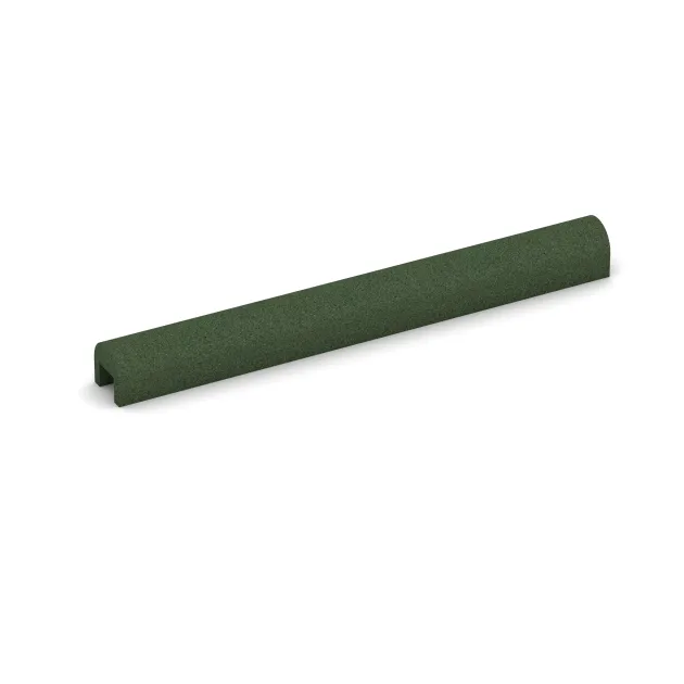 Rubber Kerb Cap von WARCO im Farbdesign Trávová zelená mit den Abmessungen 1000 x 100 x 100 x 50 mm. Produktfoto von Artikel 2582 in der Aufsicht von schräg vorne.