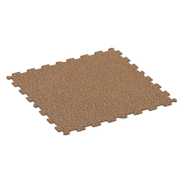 Športová podlaha Kompakt von WARCO im Farbdesign Terra Cotta mit den Abmessungen 970 x 970 x 8 mm. Produktfoto von Artikel 1023 in der Aufsicht von schräg vorne.