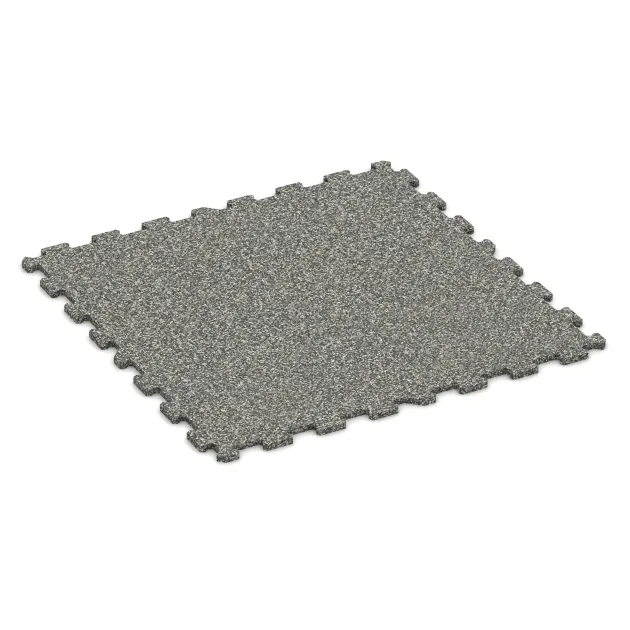 Športová podlaha Kompakt von WARCO im Farbdesign Šedý granit mit den Abmessungen 970 x 970 x 16 mm. Produktfoto von Artikel 1097 in der Aufsicht von schräg vorne.