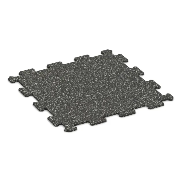 Športová podlaha Kompakt von WARCO im Farbdesign Tmavý šedý granit mit den Abmessungen 485 x 485 x 8 mm. Produktfoto von Artikel 0882 in der Aufsicht von schräg vorne.