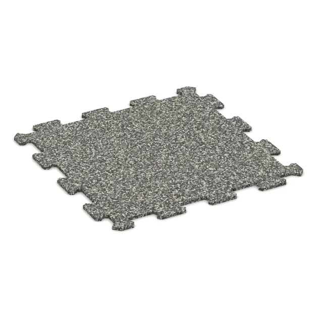 Športová podlaha Kompakt von WARCO im Farbdesign Šedý granit mit den Abmessungen 485 x 485 x 8 mm. Produktfoto von Artikel 0883 in der Aufsicht von schräg vorne.