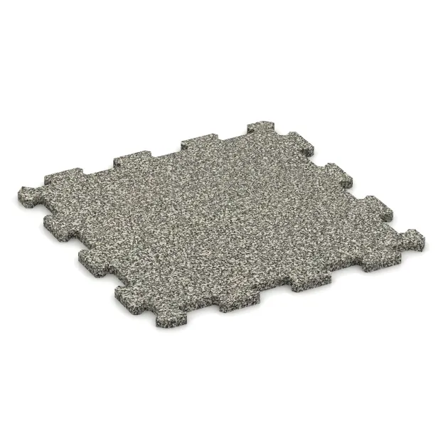 Športová podlaha Kompakt von WARCO im Farbdesign Svetlý granit mit den Abmessungen 485 x 485 x 16 mm. Produktfoto von Artikel 0960 in der Aufsicht von schräg vorne.