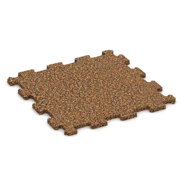 Športová podlaha Kompakt von WARCO im Farbdesign Terra Cotta mit den Abmessungen 485 x 485 x 16 mm. Produktfoto von Artikel 0962 in der Aufsicht von schräg vorne.