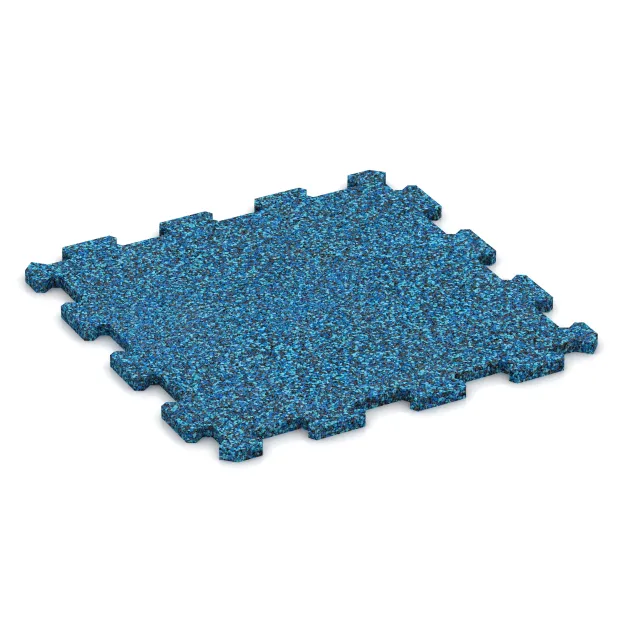 Športová podlaha Kompakt von WARCO im Farbdesign Atlantic mit den Abmessungen 485 x 485 x 16 mm. Produktfoto von Artikel 0968 in der Aufsicht von schräg vorne.