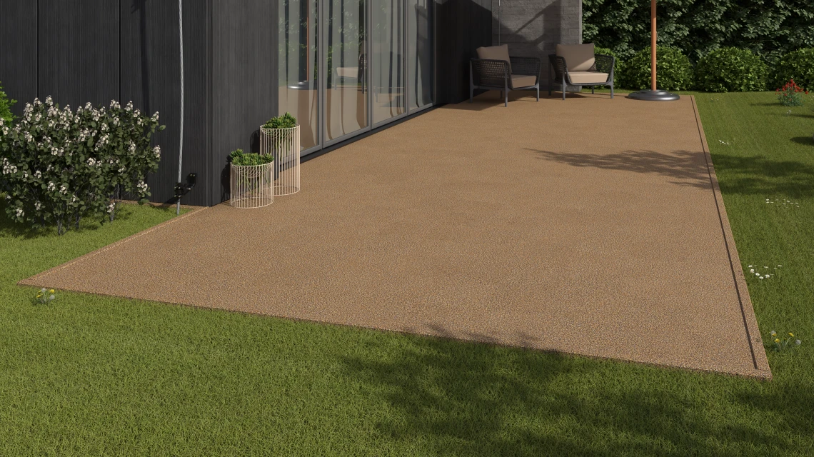 Beispielhafte Verlegung für den Artikel 3740 von WARCO - Dlažba exteriérová, Farbton Ratan in der Abmessung 30,6 x 30,6 x 2 cm | 0,094 m².