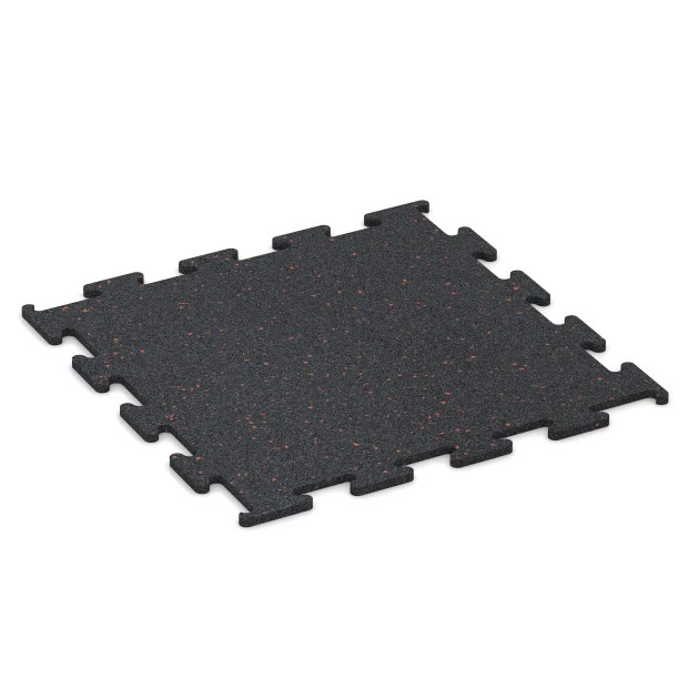 Fitness Performance Elite gumová podlaha do fitness von WARCO im Farbdesign Ľahko červeno posypaná mit den Abmessungen 50 x 50 x 1 cm | 0,25 m². Produktfoto von Artikel 3765 in der Aufsicht von schräg vorne.