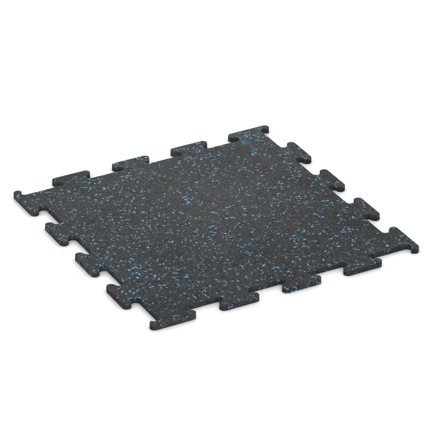 Fitness Performance Elite gumová podlaha do fitness von WARCO im Farbdesign Ľahko modro posypaná mit den Abmessungen 50 x 50 x 1 cm | 0,25 m². Produktfoto von Artikel 3766 in der Aufsicht von schräg vorne.