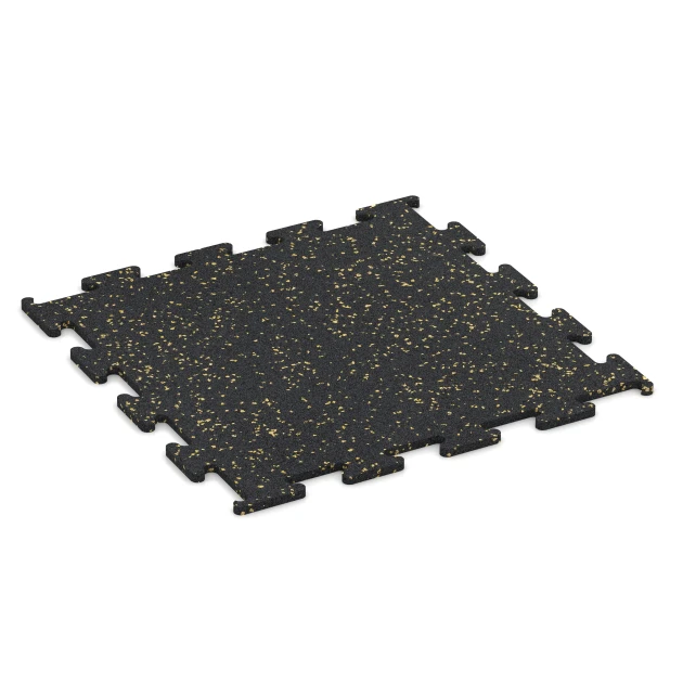 Fitness Performance Elite gumová podlaha do fitness von WARCO im Farbdesign Ľahko žlto posypaná mit den Abmessungen 50 x 50 x 1 cm | 0,25 m². Produktfoto von Artikel 3764 in der Aufsicht von schräg vorne.