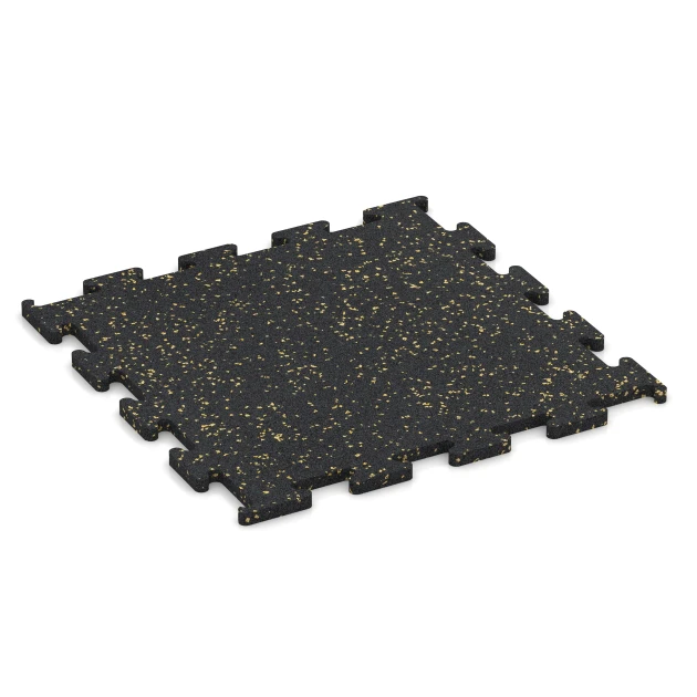 Fitness Performance Elite gumová podlaha do fitness von WARCO im Farbdesign Ľahko žlto posypaná mit den Abmessungen 50 x 50 x 1,5 cm | 0,25 m². Produktfoto von Artikel 3768 in der Aufsicht von schräg vorne.