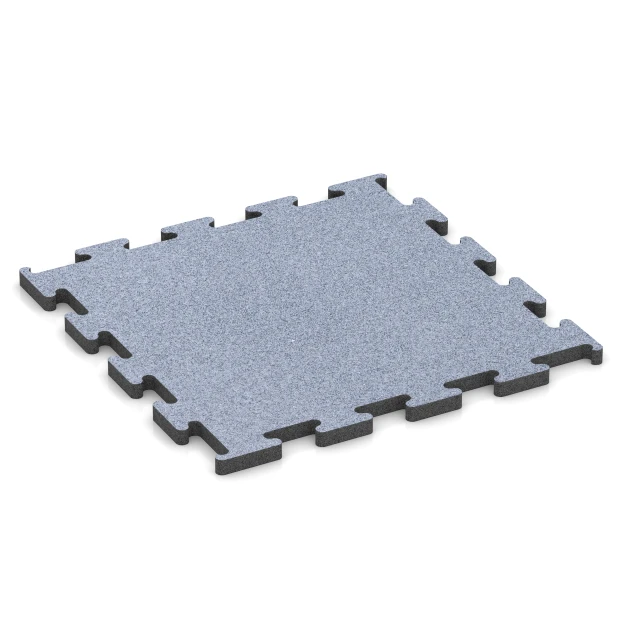 Fitness Performance Elite gumová podlaha do fitness von WARCO im Farbdesign Hmlistá sivá mit den Abmessungen 50 x 50 x 2 cm | 0,25 m². Produktfoto von Artikel 6156 in der Aufsicht von schräg vorne.