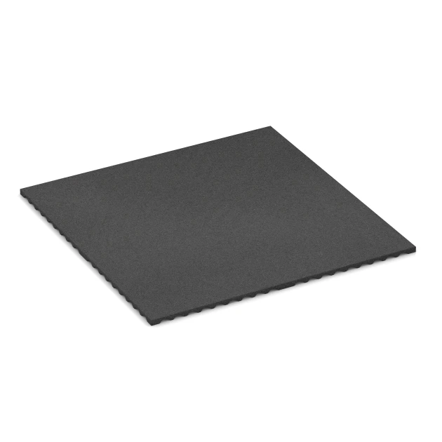 Športová podlaha Fitness Performance Impact von WARCO im Farbdesign Antracit mit den Abmessungen 100 × 100 × 2 cm. Produktfoto von Artikel 3783 in der Aufsicht von schräg vorne.