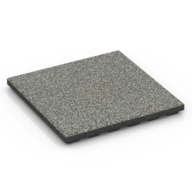 Dopadová dlaždica EPDM – 120 cm von WARCO im Farbdesign Sivá žula mit den Abmessungen 50 x 50 x 4 cm | 0,25 m². Produktfoto von Artikel 6423 in der Aufsicht von schräg vorne.