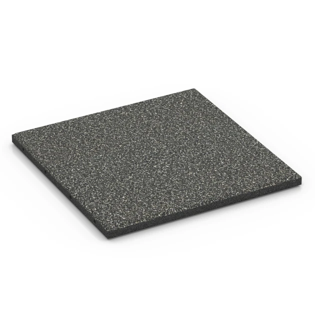 Dopadová dlaždica EPDM – 90 cm von WARCO im Farbdesign Tmavosivá žula mit den Abmessungen 50 x 50 x 3 cm | 0,25 m². Produktfoto von Artikel 6413 in der Aufsicht von schräg vorne.