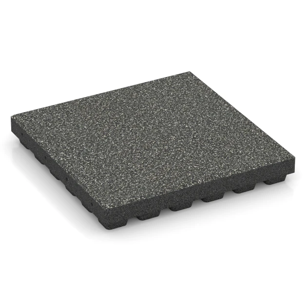Dopadová dlaždica EPDM – 210 cm von WARCO im Farbdesign Tmavosivá žula mit den Abmessungen 50 x 50 x 7 cm | 0,25 m². Produktfoto von Artikel 6440 in der Aufsicht von schräg vorne.