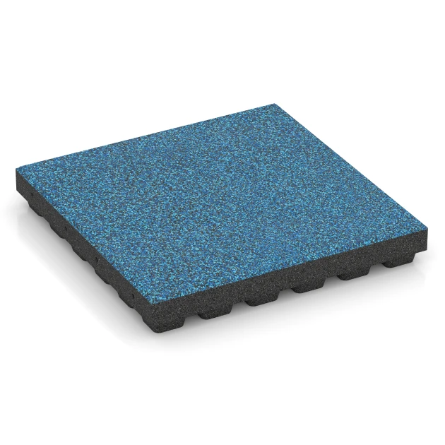 Dopadová dlaždica EPDM – 210 cm von WARCO im Farbdesign Atlantik mit den Abmessungen 50 x 50 x 7 cm | 0,25 m². Produktfoto von Artikel 6447 in der Aufsicht von schräg vorne.