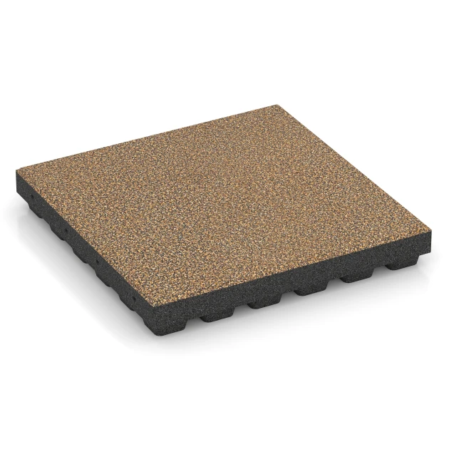 Dopadová dlaždica EPDM – 210 cm von WARCO im Farbdesign Ratan mit den Abmessungen 50 x 50 x 7 cm | 0,25 m². Produktfoto von Artikel 6448 in der Aufsicht von schräg vorne.