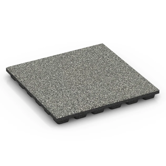 Dopadová dlaždica EPDM – 160 cm von WARCO im Farbdesign Sivá žula mit den Abmessungen 50 x 50 x 4,8 cm | 0,25 m². Produktfoto von Artikel 6432 in der Aufsicht von schräg vorne.