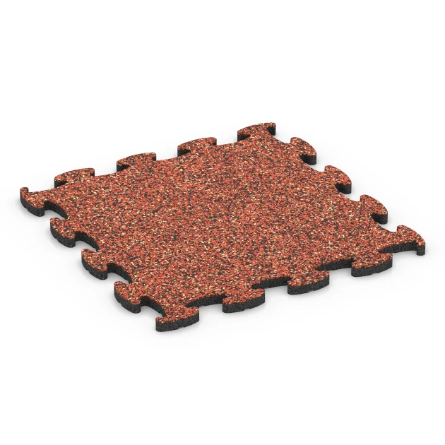 Gumová dlažba pre ihriská von WARCO im Farbdesign Etna mit den Abmessungen 46 x 46 x 1,8 cm. Produktfoto von Artikel 6755 in der Aufsicht von schräg vorne.
