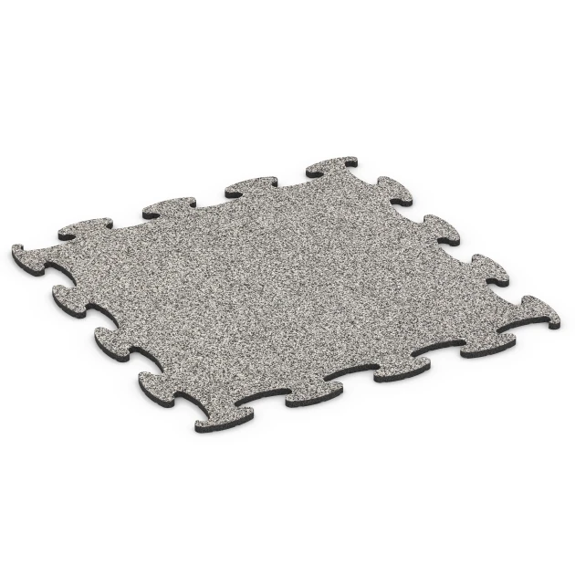 Výstavná gumová dlaždica von WARCO im Farbdesign Sivá žula mit den Abmessungen 98 x 98 × 1,8 cm. Produktfoto von Artikel 6923 in der Aufsicht von schräg vorne.