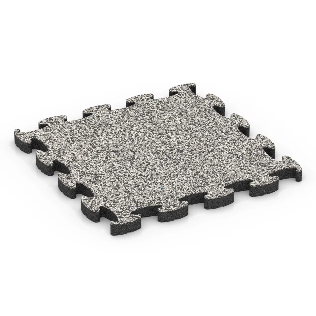 Bezpečnostná puzzle podložka von WARCO im Farbdesign Sivá žula mit den Abmessungen 46 x 46 × 2,8 cm. Produktfoto von Artikel 6932 in der Aufsicht von schräg vorne.