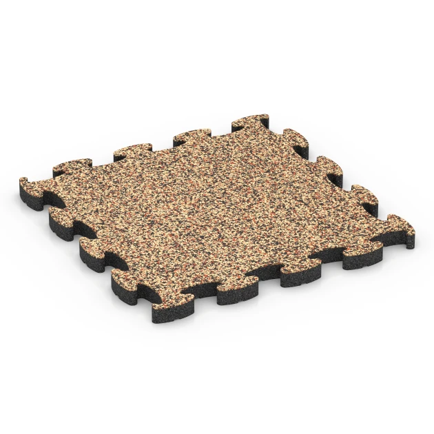 Gumová podlaha pre balové ihriská von WARCO im Farbdesign Terakota mit den Abmessungen 46 x 46 × 2,8 cm. Produktfoto von Artikel 6952 in der Aufsicht von schräg vorne.