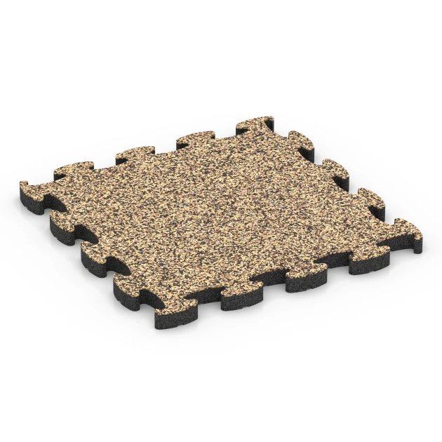 Gumová podlaha pre balové ihriská von WARCO im Farbdesign Ratan mit den Abmessungen 46 x 46 × 2,8 cm. Produktfoto von Artikel 6957 in der Aufsicht von schräg vorne.
