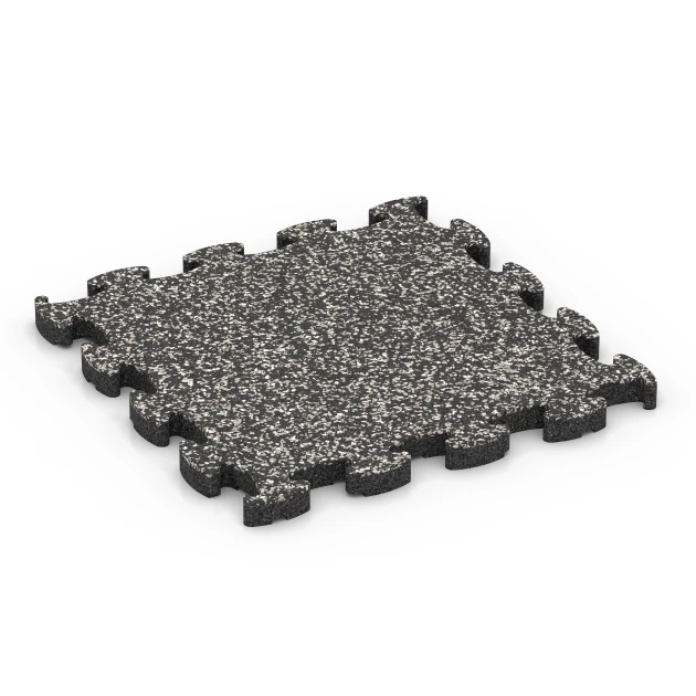 Gumové dlaždičky na balkón von WARCO im Farbdesign Tmavosivá žula mit den Abmessungen 30 x 30 x 1,8 cm. Produktfoto von Artikel 6814 in der Aufsicht von schräg vorne.