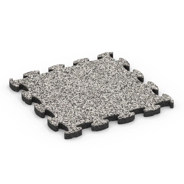 Gumové dlaždičky na balkón von WARCO im Farbdesign Sivá žula mit den Abmessungen 30 x 30 x 1,8 cm. Produktfoto von Artikel 6815 in der Aufsicht von schräg vorne.