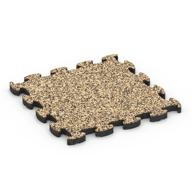 Gumové dlaždičky na balkón von WARCO im Farbdesign Ratan mit den Abmessungen 30 x 30 x 1,8 cm. Produktfoto von Artikel 6822 in der Aufsicht von schräg vorne.