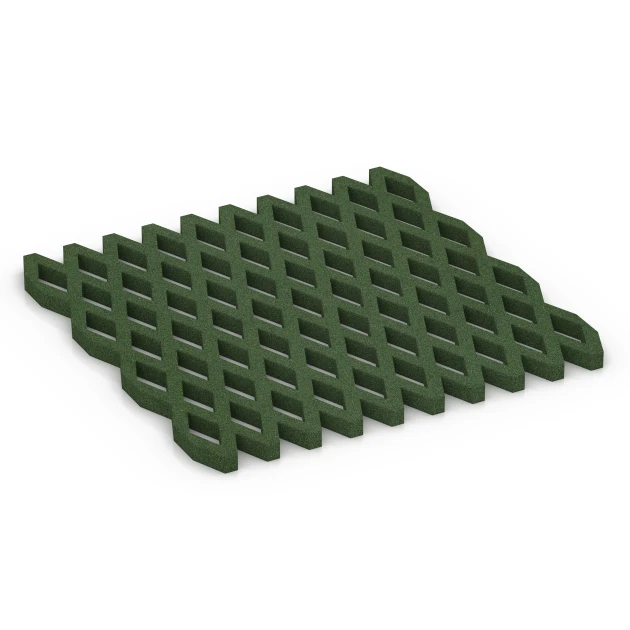 Bezpečnostná trávniková mreža von WARCO im Farbdesign Trávovo zelená mit den Abmessungen 100 x 100 x 4 cm. Produktfoto von Artikel 7011 in der Aufsicht von schräg vorne.